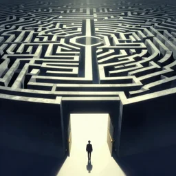 the grand entrance to the endless maze, art by kotaro chiba, volumetric lighting