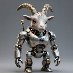portrait of anthropomorph scifi goat robot, artstation, 4k