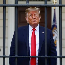 donald trump behind bars, professional photo
