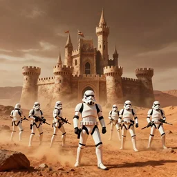 a castle on mars being raided by stormtroopers