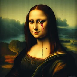photomanipulation of crying mona lisa by drawception and fineartamerica anna maghradze. rosie hardy. nicholas scarpinato.