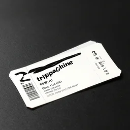 photoshop mockup of a concert ticket on a table, bandname is tripmachine, ticket print is a 3 d render of a futuristic steampunk generator, 8 k, fluorescent colors, halluzinogenic, multicolored, exaggerated detailed, unreal engine