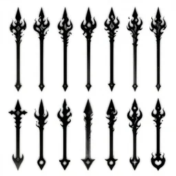 demon scythe with black flame, rpg weapon spritesheet, trending on artstation