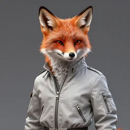 hyperdetailed anthropomorphic fox wearing a pale gray flight jacket, unreal engine, digital painting, vivid colors, vibrant colors, sharp focus illustration, artstation hq. intricate, elegant, medium shot, art by wlop and peter mohrbacher