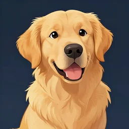 golden retriever, disney style, sharp lines, high detail