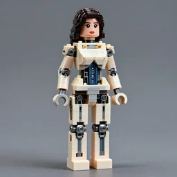 ultra realistic painting of half woman half robot in lego style. highly detailed. elegant, centered, fine details