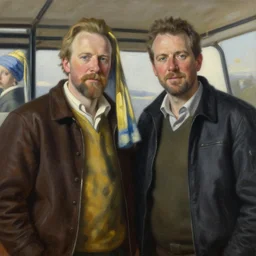 oil portrait of karl pilkington and warwick davis, best friends on a travel show. oil painting, highly detailed, centered, artstation, concept art, smooth, sharp focus, illustration, artgerm, vermeer, hans peter mohrbacher, donato giancola, joseph christian leyendecker, drew struzan