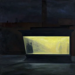surreal nightmare in the darkness, by edward hopper