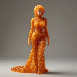 woman made completely of caviar. caviar golem. similar to a spirit or elemental. unreal engine. hq render. high concept 4k full body.