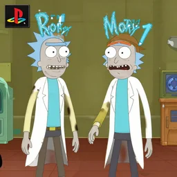 Screenshot from the Rick and Morty PlayStation 1 game