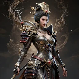 queen of samurai, 4 k, intricate, jaw dropping, gorgeous, surreal, octane render