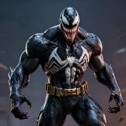venom fused with batman, ultra realistic 4 k unreal engine very cinematic render with ray tracing bloom ambient occlusion strong reflections