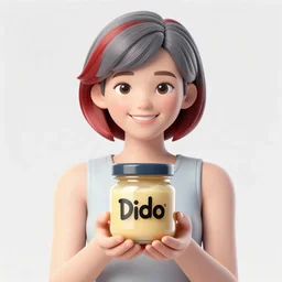 high gloss photo of a smiling girl with short grey red hair proudly holding a fido jar into the camera. close up. the fido jar is filled with big green pickles, by dianne arbus, by irving penn