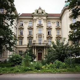 a professional color photo of a vienna without humans, overgrown vienna, humans suddenly dissapeared, detailed photo, fine detail, iphone 4 k