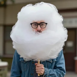 realistic still of cotton candy as jesse pinkman, 8 5 mm, f. 1 4, beautiful composition,