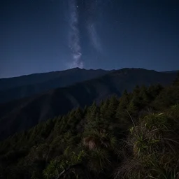 mountainous night landscape