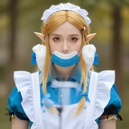 Zelda in maid costume, EOS-1D, f/1.4, ISO 200, 1/160s, 8K, RAW, unedited, symmetrical balance, in-frame