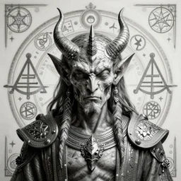 portre of a psyschonaut demon, masonic and kabalistic symbols in background, ultra delicate details, 4K