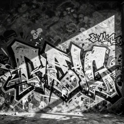 die antwoord zef design black and white color scheme, graffiti