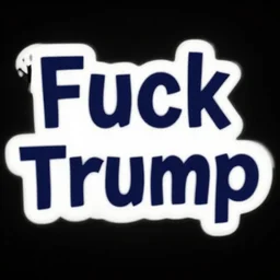 sticker that says fuck trump