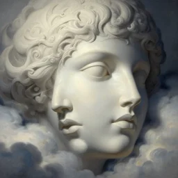 face in the clouds, fantasy, dramatic, intricate, elegant, highly detailed, digital painting, artstation, concept art, smooth, sharp focus, illustration, art by gustave dore, octane render