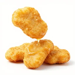 a chicken nugget taking a dip