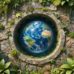 wall with a circular magic portal to another world, high detailed digital art, ultra wide shot, lush colors, in the style of greg rutkowski and hans zatzka, digital art, sharp focus, highly realistic, exquisite ornate metal gothic icon heavy patina, delicate, enchanting, otherworldly, ethereal, mythology, mystical