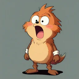 dr. eggman standing over the lorax, the lorax is making a longing face, blushing, digital drawing, dark outlines