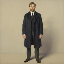 man character full portrait in the style of british illustrator matthew john lyons