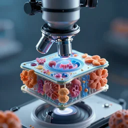digital art, professional microscopic view of a bio computer made of organic components,concept art,HDR,unreal engine,8k