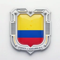 escudo de la República de Colombia, futuristic, highly detailed, sharp focus