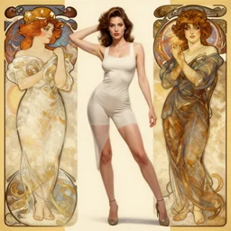 modern woman | hyperrealistic | action pose | digital painting | trending on artstation | pinup portrait | clean | illustration | dressed | single woman | centred | unreal engine 5 | 8 k resolution | by greg rutkowski alphonse mucha gustav klimt and mel ramos