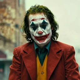 Film still of Willem Dafoe as the Joker, from Joker (2019), Colour splash