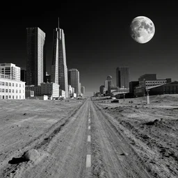 future city street, moon, lunar soil, russian city, by lehr paul, dan mcpharlin,