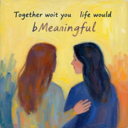 together with you life would be, meaningful, abstract, illustration, metaphoric, painting