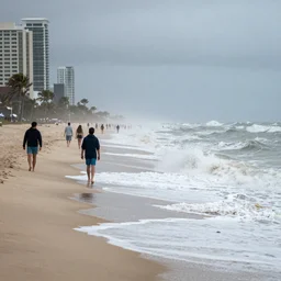 A walk on the beach during a hurricane, chaos.