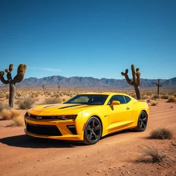 butternut camaro 1 6 9 7 in the middle of desert, professional photography, in the distance