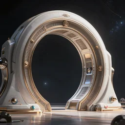 a gargantuan futuristic space gate in space, f-stop 2.8, dof, by Wadim Kashin, featured in artstation, octane render, cinematic, elegant, intricate, 8k