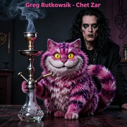 the cheshire cat smoking hookah by greg rutkowski and chet zar, horror movie poster, photo realistic, satanic, award - winning, museum worthy tool music video, post - processing 8 k