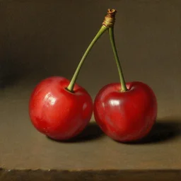 insanely fine detail, still life xix century classical academical oil paintintg, a fragment with a close - up cherry. flemish baroque, dutch, netherlands.