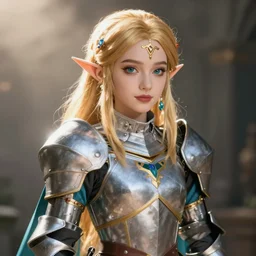 beautiful portrait of a gorgeous knight who looks like Princess Zelda , character design by Ross Tran,  detailed, soft lighting