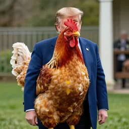 donald trump dressed up as a chicken