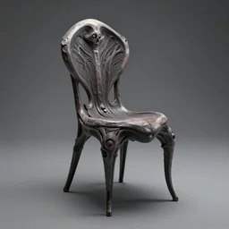 photoreal render a chair in the style of H.R. GIger