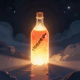 a glowing molotov cocktail in cyberspace, dreamlike digital illustration by greg rutkowski
