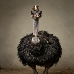 portrait of steampunk ostrich by annie leibowitz, flickr