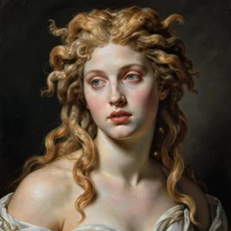 Caravaggio-style portrait of Medusa