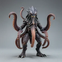 a cthulhu action figure with articulated tentacles, product shot