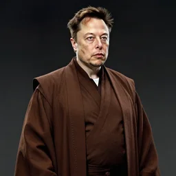 elon musk jedi master in brown robe, style of Raymond Swanland, cinematic, artstation