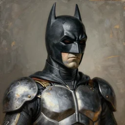 a realistic painting by Michaelangelo depicting the Kamen Rider with the head of the symbiotic Batman in the Renaissance,smooth,Sharp focus,high detailed,high resolution,fine art, trending on Artstation.