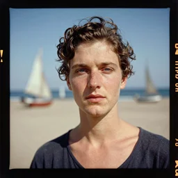 kodak portra 4 0 0, wetplate, no people, 1 9 3 0 s colour portrait of a beach, sailboats, on a sunny day, by saul leiter, insanely detailed, insanely intricate, depth of field, blueberry, no people